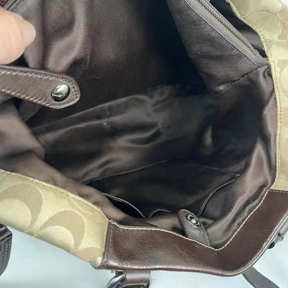 COACH Ashley Signature Sateen Carryall Shoulder Bag E1259-F15510 Khaki/Brown - Picture 16 of 16